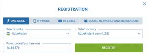registration 1xBet